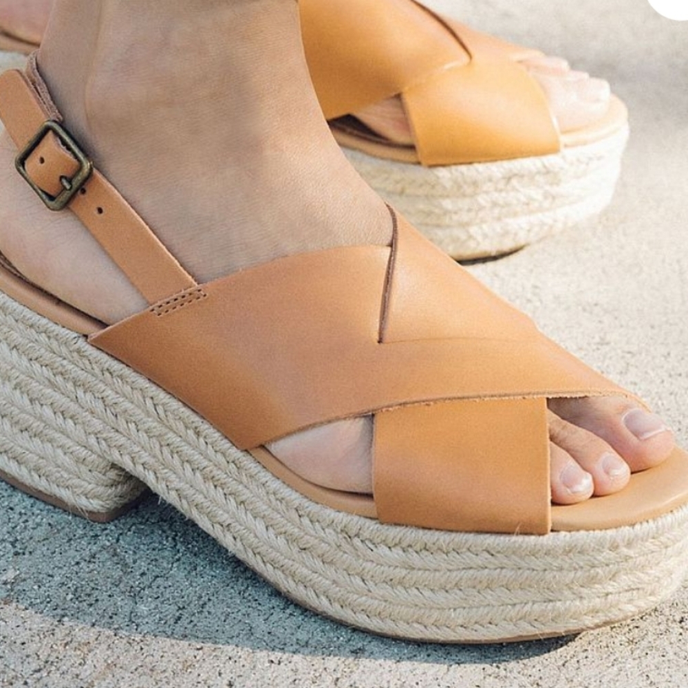 Soludos amalfi espadrille platform leather sandals